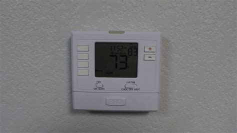 Pro t705 thermostat turn off schedule - Why does my heating or cooling continue to run even after the set-point says to turn it off? Some Pro1 thermostats have a built in minimum run time feature that will make sure your system always runs for at least 5 minutes every time your system turn on.